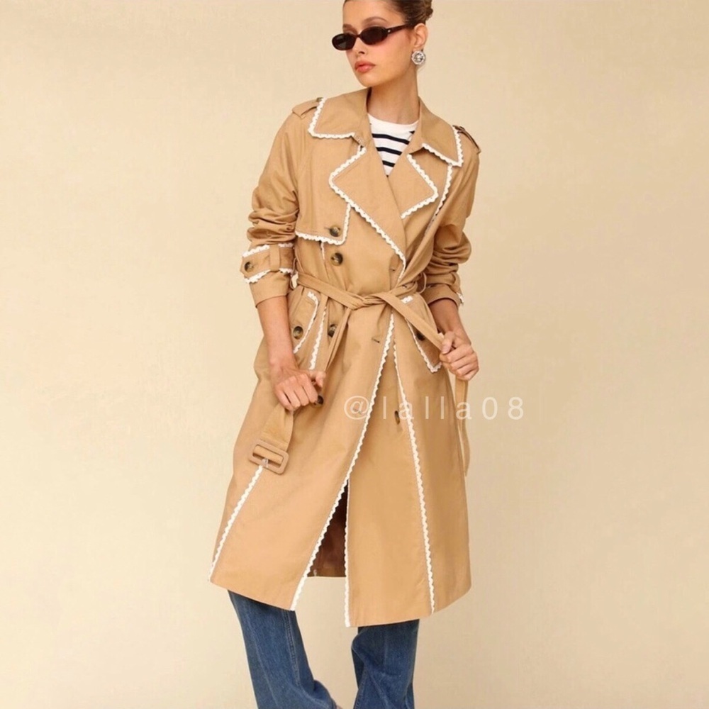 7 for all mankind Trimmed Trench Coat NWT - Picture 9 of 9